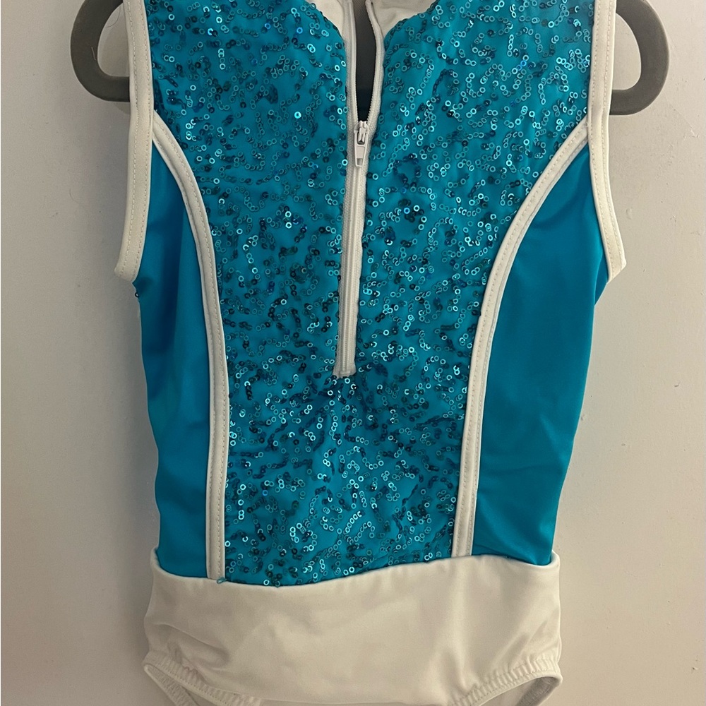 Weissman Blue and White Sequin Dance Costume